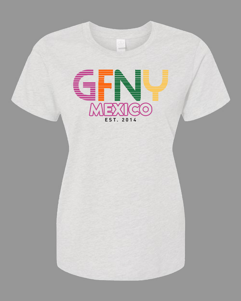 Woman White T-shirt GFNY Mexico Est.